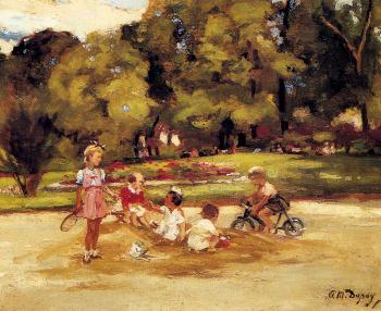 Paul Michel Dupuy : Children Playing In A Park